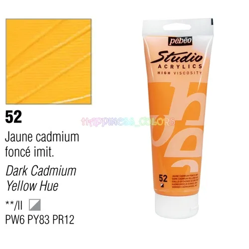 Studio Acrylic 100 Ml - Dark Cadmium Yellow Hue - 52