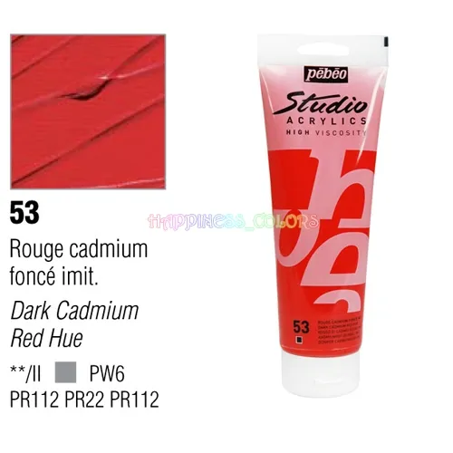 Studio Acrylic 100 Ml - Dark Cadmium Red Hue - 53