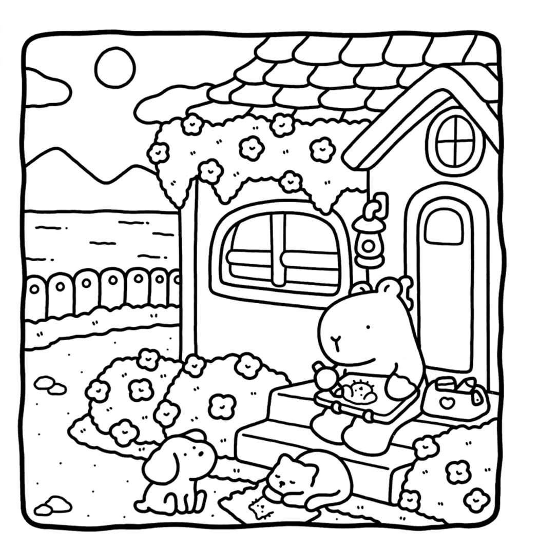 كتاب التلوين Cozy Capybara