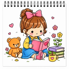 كتاب التلوين: البنت الصغيرة